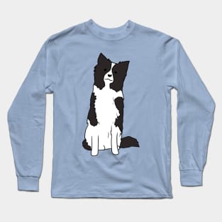 border collie illustration Long Sleeve T-Shirt